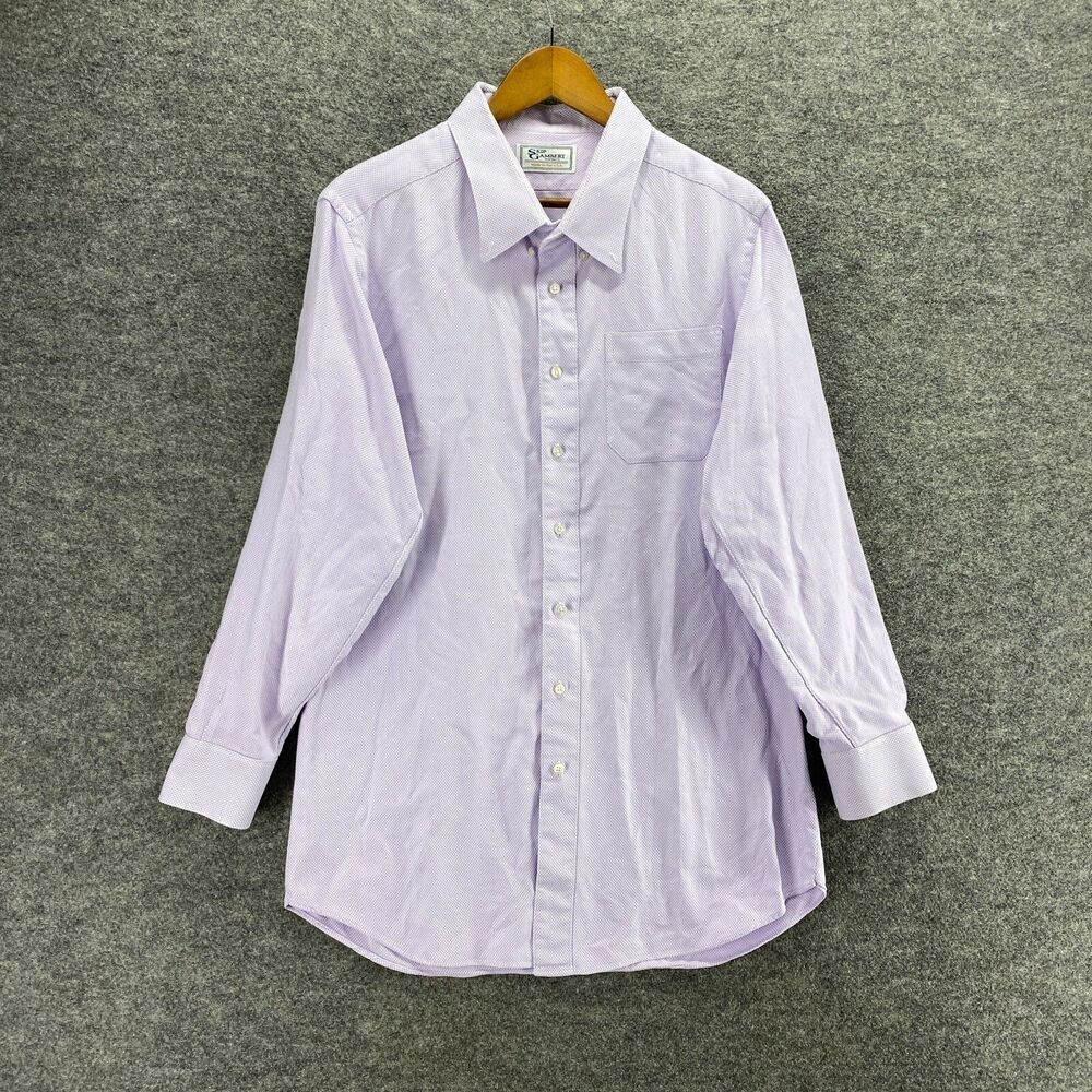 Skip Gambert Shirt Men M Medium Purple Button Up Collared Long Sleeve Pockets
